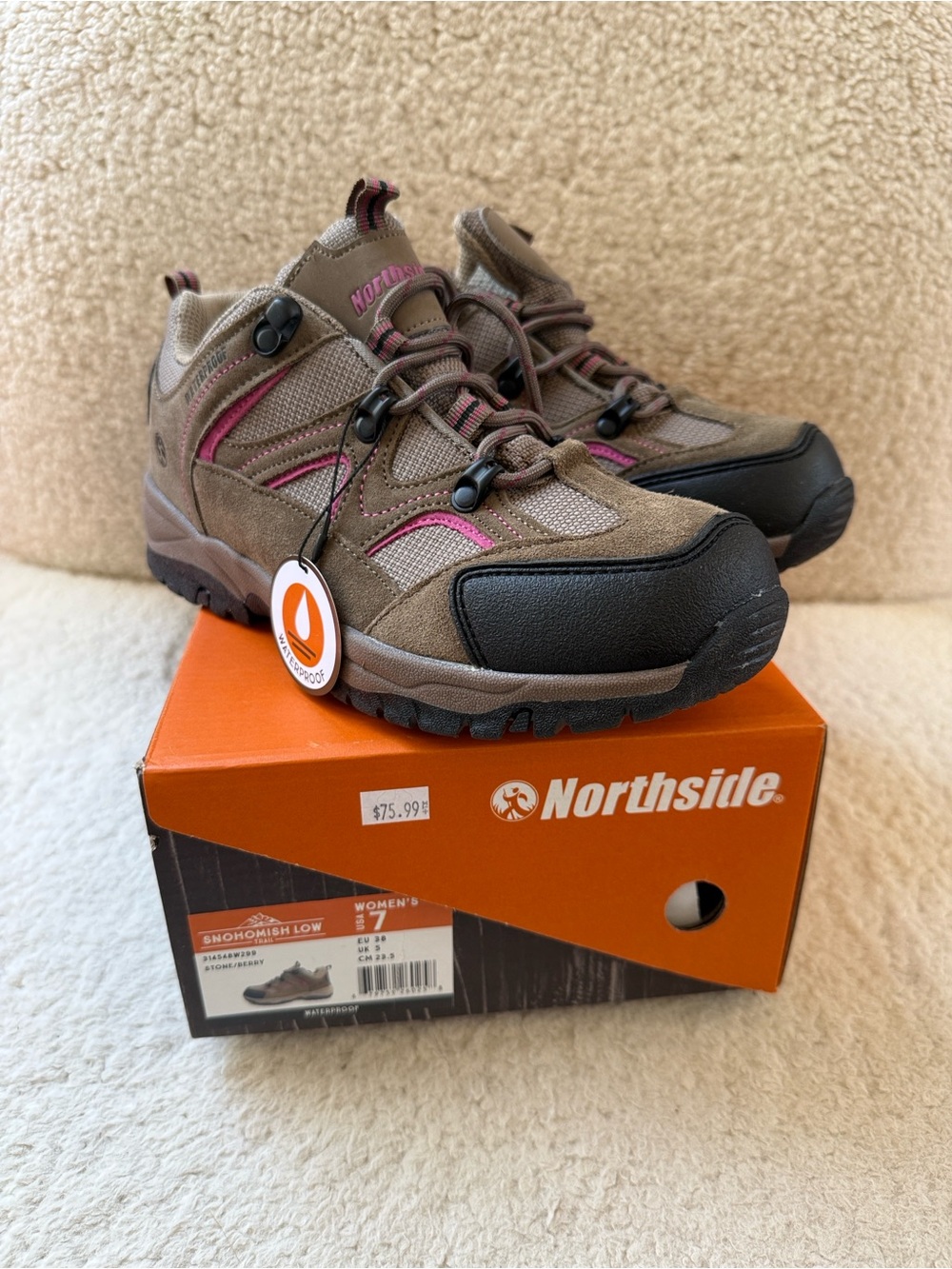Northside Snohomish Low Trail Hiking Shoes - Stone/Berry
